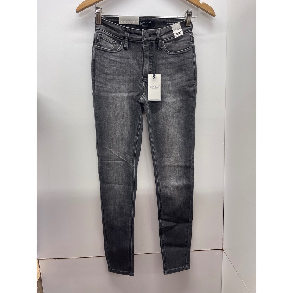 Judy Blue High Waist Skinny Fit Jeans Grey Faded Denim 0/24 NWT